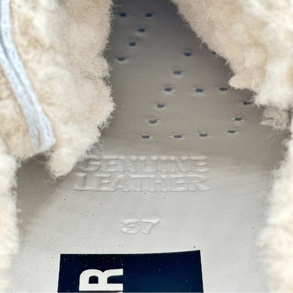 NWT Golden Goose Superstar Sabot Shearling Glitter Sneaker Mule Natural / Silver - Picture 6 of 16